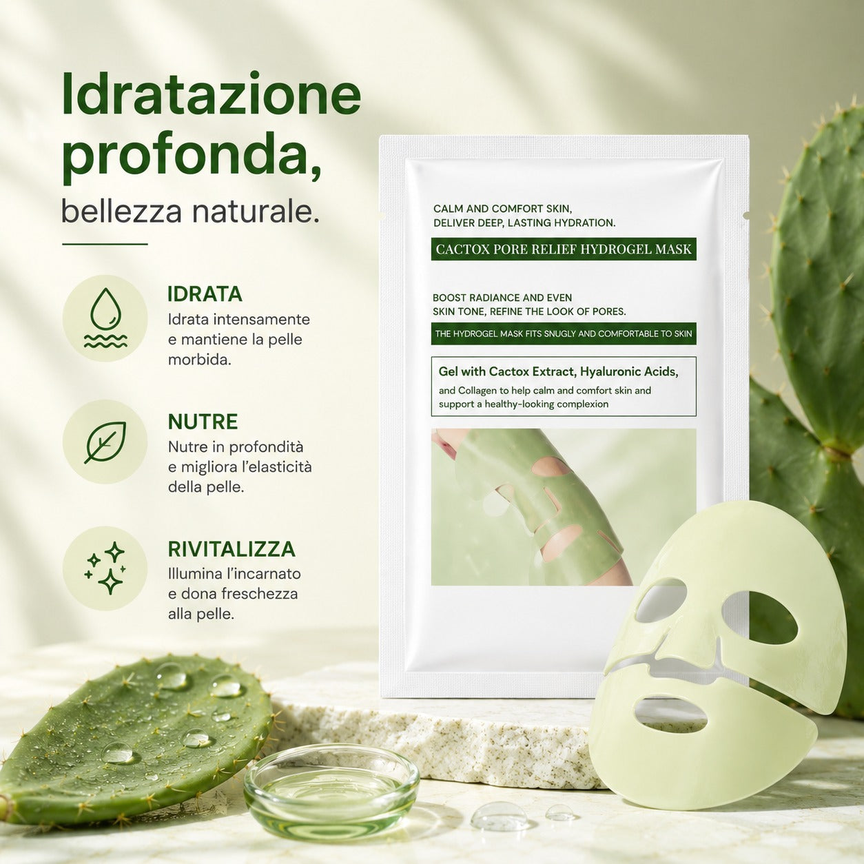 Maschera Viso al Cactus Naturale