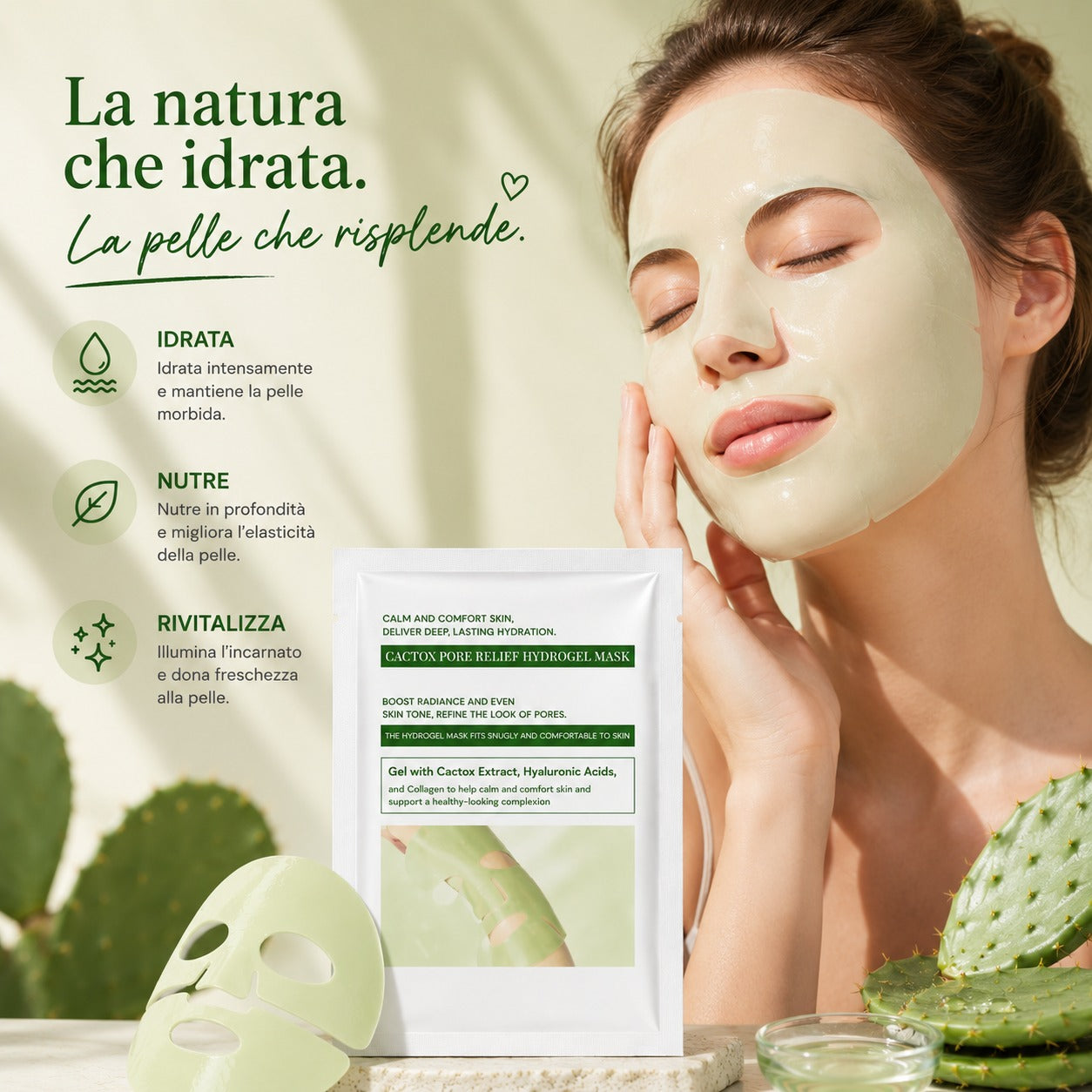Maschera Viso al Cactus Naturale